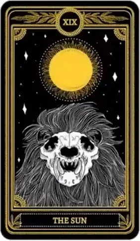 The Sun card from the Marigold Tarot deck