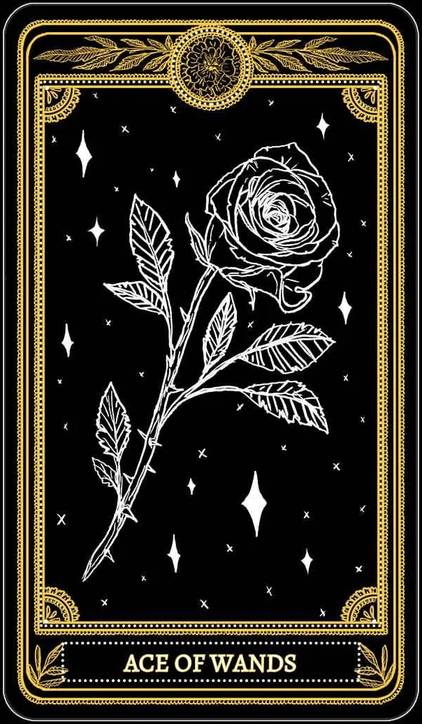 Ace of Wands card from the Marigold Tarot deck