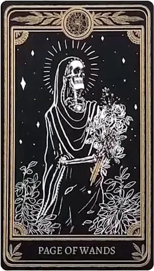 Page of Wands card from the Marigold Tarot deck