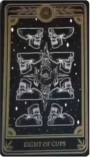 Eight of Cups card from the Marigold Tarot deck