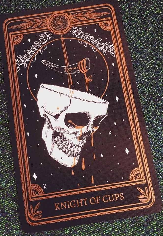 Knight of Cups card from the Marigold Tarot deck