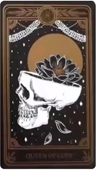 Queen of Cups card from the Marigold Tarot deck