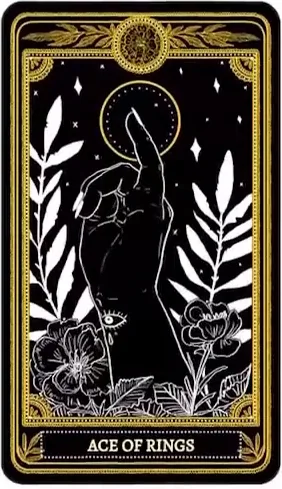 Ace of Rings card from the Marigold Tarot deck