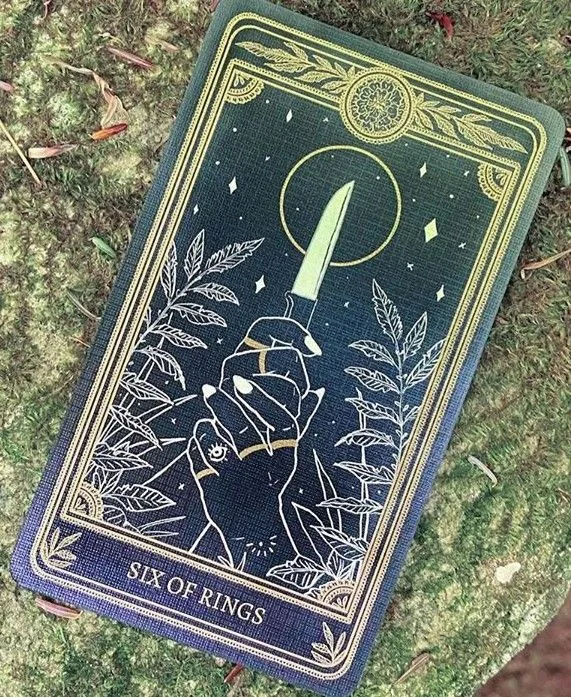 Six of Rings card from the Marigold Tarot deck