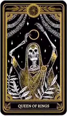 Queen of Rings card from the Marigold Tarot deck