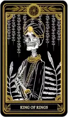 King of Rings card from the Marigold Tarot deck