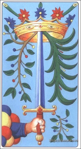 Marseille Cat Tarot Review 10 Ace of Swords card from the Marseille Cat Tarot deck