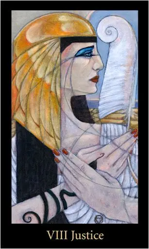 Justice card from the Mary-El Tarot deck