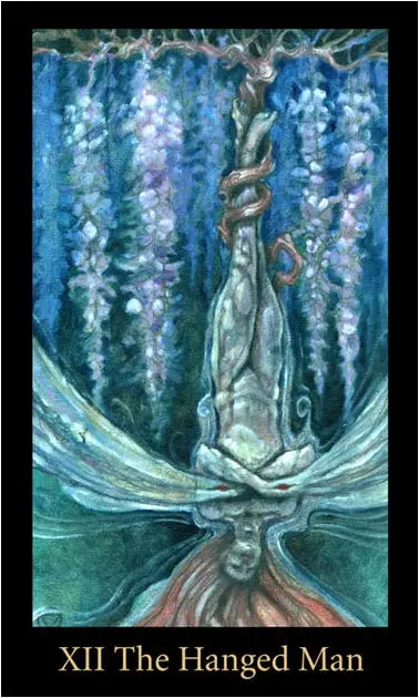 The Hanged Man card from the Mary-El Tarot deck