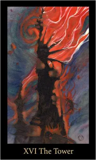 The Tower card from the Mary-El Tarot deck