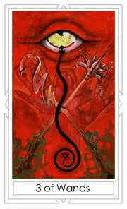 3 of Wands card from the Mary-El Tarot deck