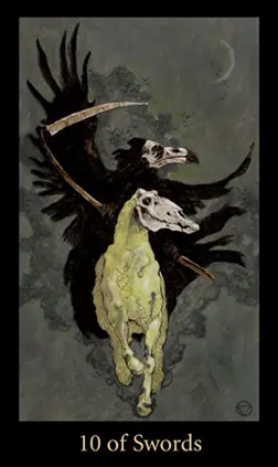 10 of Swords card from the Mary-El Tarot deck