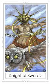 Knight of Swords card from the Mary-El Tarot deck