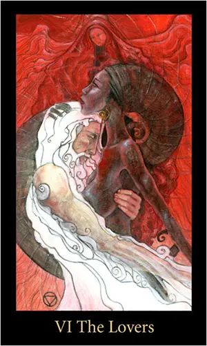 The Lovers card from the Mary-El Tarot deck