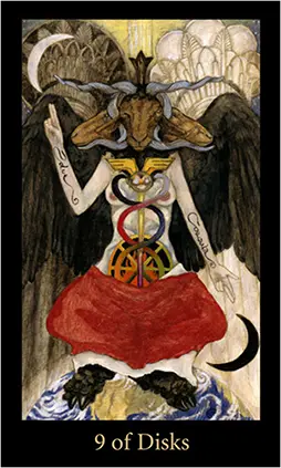 9 of Pentacles card from the Mary-El Tarot deck