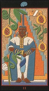 The High Priestess card from the Mayan Tarot deck