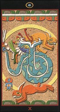 Wheel of Fortune card from the Mayan Tarot deck