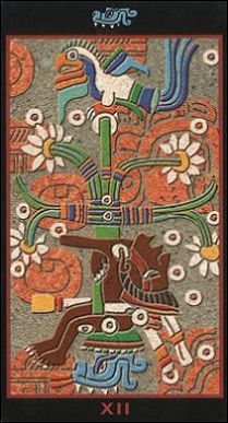 The Hanged Man - Mayan Tarot - Tarot Deck by Silvana Alasia The Hanged Man - Mayan Tarot - Tarot Deck by Silvana Alasia