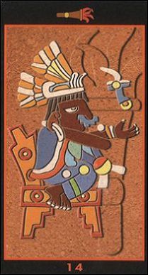 King of Wands card from the Mayan Tarot deck
