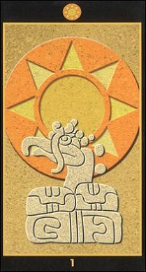 Ace of Pentacles card from the Mayan Tarot deck