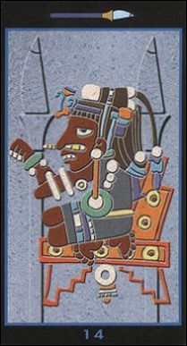 King of Spears card from the Mayan Tarot deck