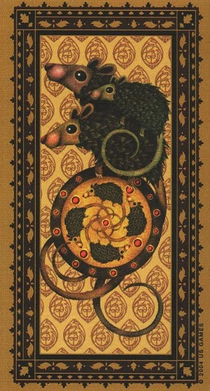 Ace of Coins - Medieval Cat Tarot - Lawrence Teng