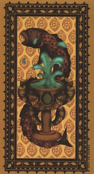 Ace of Cups card from the Medieval Cat Tarot deck