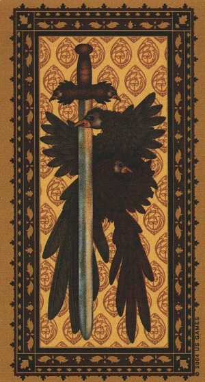 Ace of Swords - Medieval Cat Tarot - Lawrence Teng