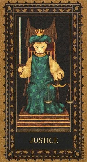 Justice - Medieval Cat Tarot - Lawrence Teng