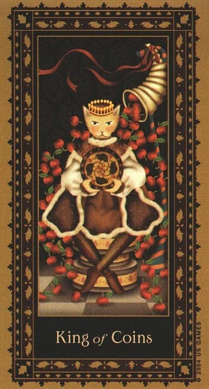 King of Coins - Medieval Cat Tarot - Lawrence Teng