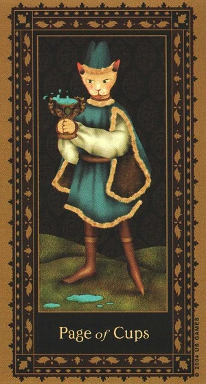 Page of Cups - Medieval Cat Tarot - Lawrence Teng