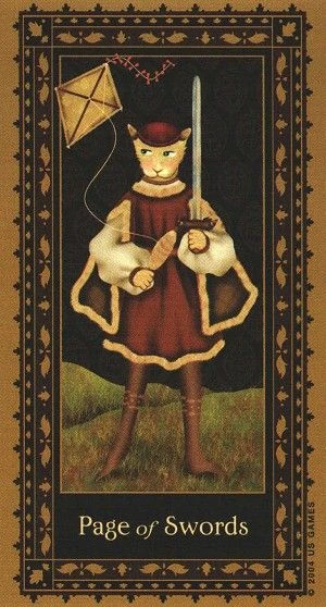 Page of Swords - Medieval Cat Tarot - Lawrence Teng
