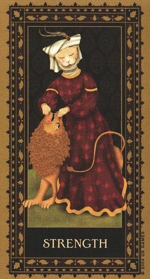 Strength - Medieval Cat Tarot - Lawrence Teng
