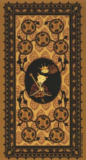 Ten of Coins - Medieval Cat Tarot - Lawrence Teng