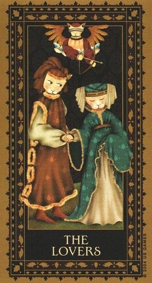The Lovers - Medieval Cat Tarot - Lawrence Teng