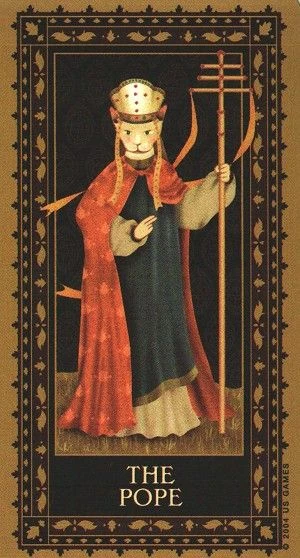The Pope - Medieval Cat Tarot - Lawrence Teng
