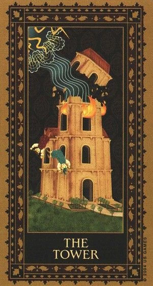 The Tower - Medieval Cat Tarot - Lawrence Teng