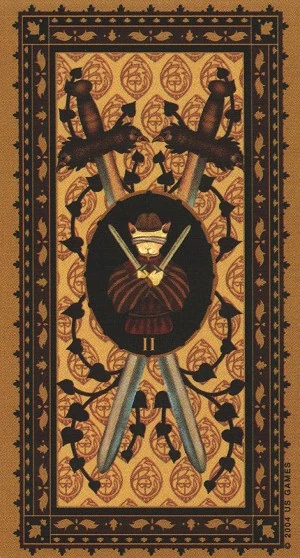 Two of Swords - Medieval Cat Tarot - Lawrence Teng