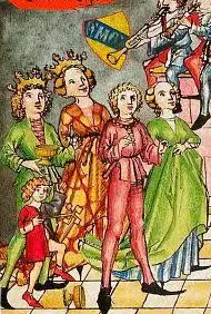 Queen of Cups card from the Medieval Europe Tarot deck
