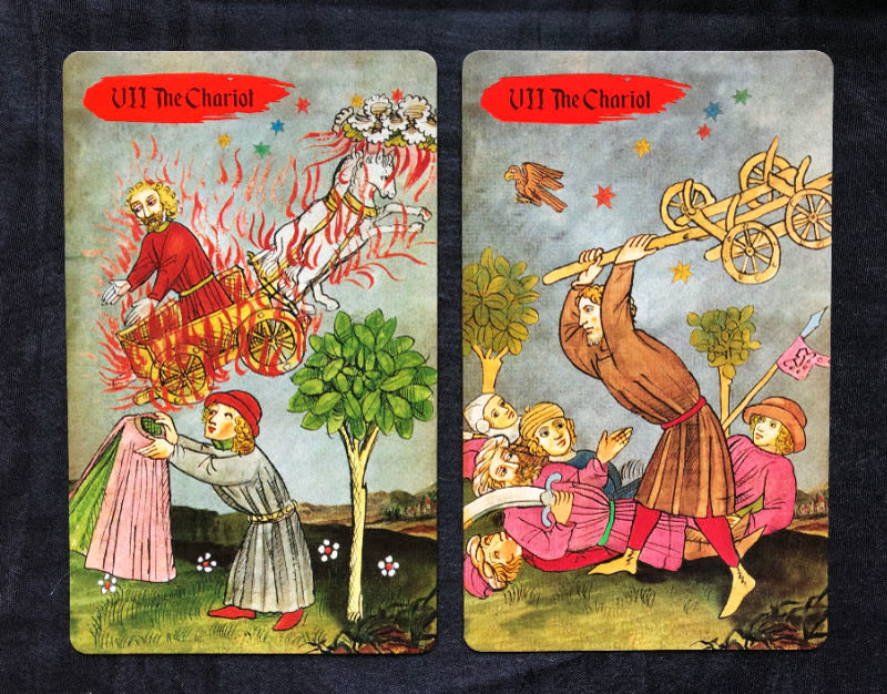 Medieval Europe Tarot Chariot card close-up