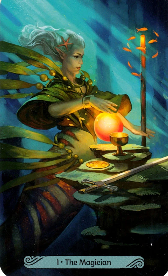The Magician card from the Mermaid Tarot deck