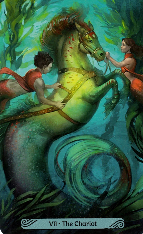 The Chariot card from the Mermaid Tarot deck