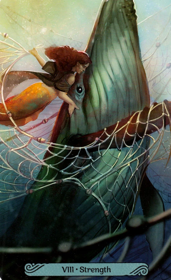 Strength card from the Mermaid Tarot deck