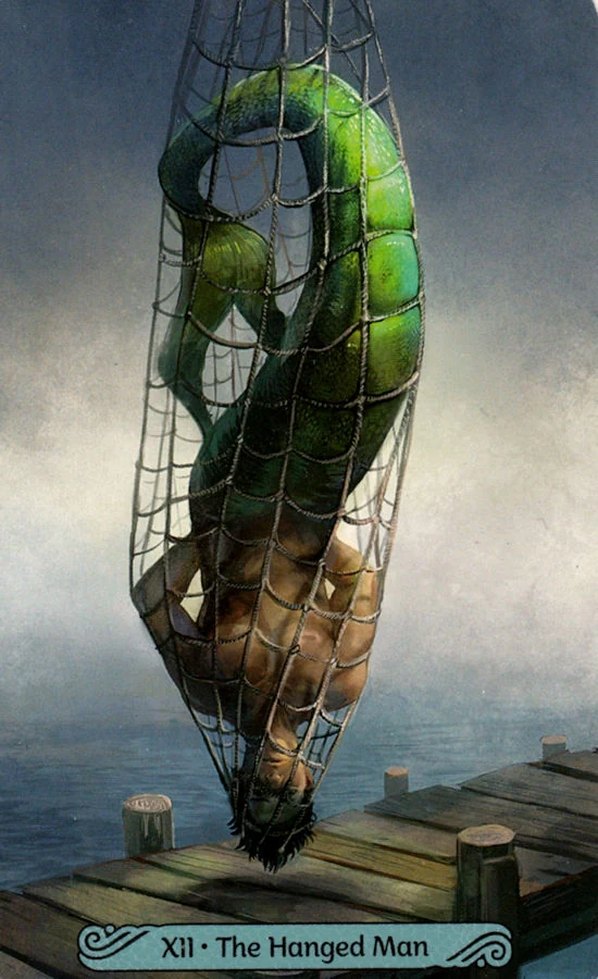 The Hanged Man card from the Mermaid Tarot deck