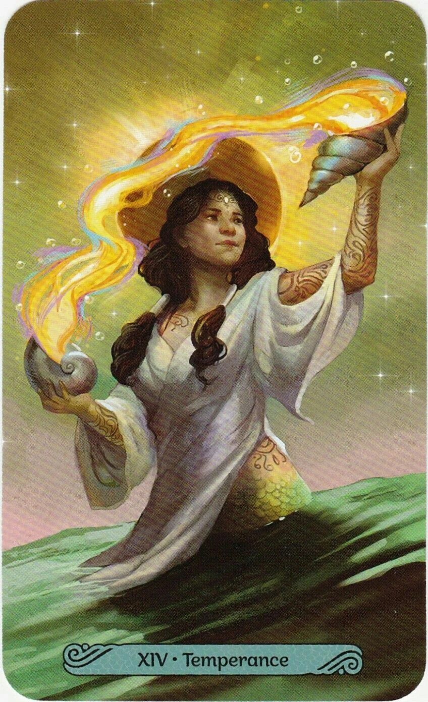 Mermaid Tarot Review 5 Temperance card from the Mermaid Tarot deck