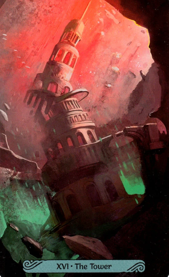 The Tower card from the Mermaid Tarot deck