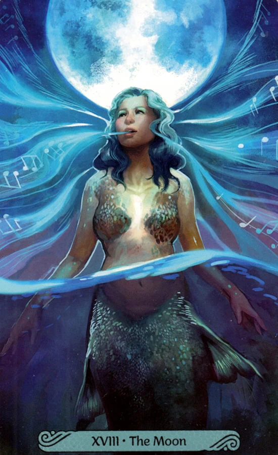 Mermaid Tarot Review 4 The Moon card from the Mermaid Tarot deck