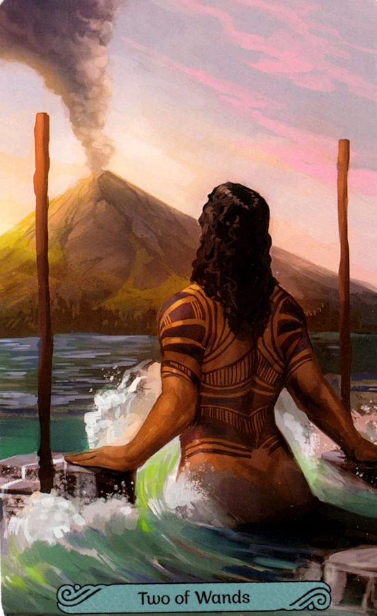 Two of Wands card from the Mermaid Tarot deck