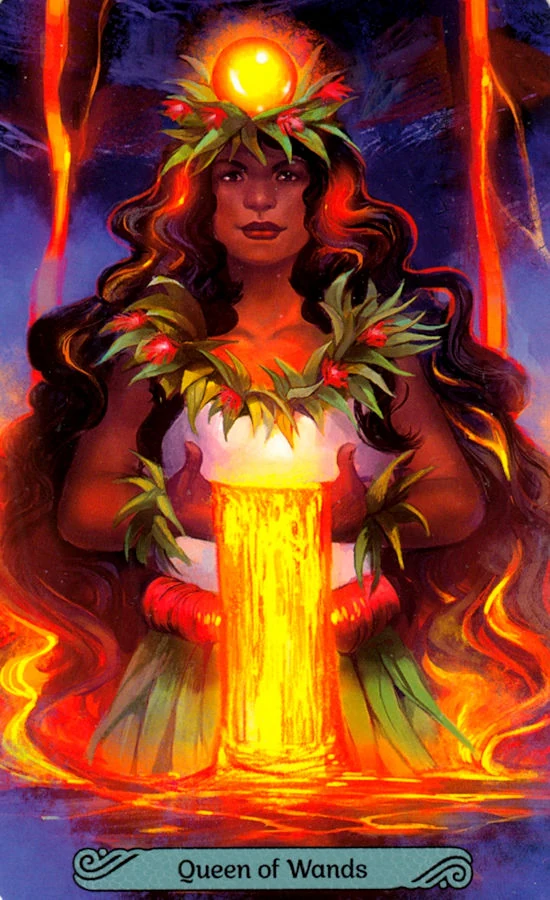 Mermaid Tarot Review 16 Queen of Wands card from the Mermaid Tarot deck