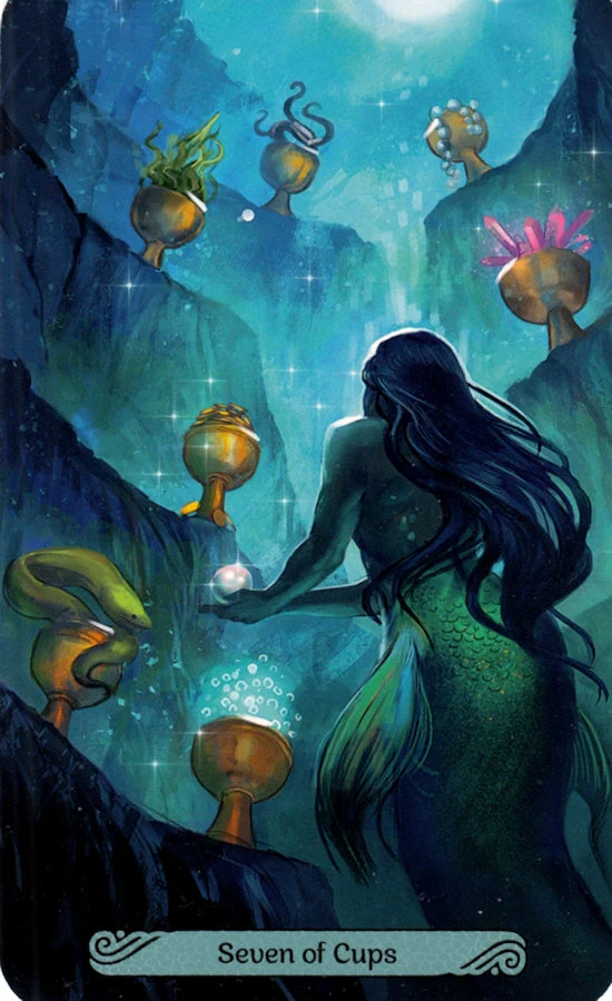 Seven of Cups card from the Mermaid Tarot deck